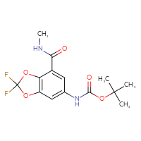Chemical structure of tert-butyl N-[2,2-difluoro-7-(methylcarbamoyl)-2H-1,3-benzodioxol-5-yl]carbamate - CSSB15625328963