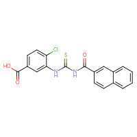 Chemical structure of 4-chloro-3-({[(naphthalen-2-yl)formamido]methanethioyl}amino)benzoic acid - CSSB00102610442