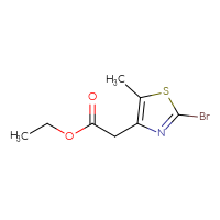Chemical structure of ethyl 2-(2-bromo-5-methyl-1,3-thiazol-4-yl)acetate - CSSB00020588776