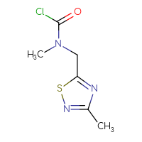 Chemical structure of N-methyl-N-[(3-methyl-1,2,4-thiadiazol-5-yl)methyl]carbamoyl chloride - CSSB02517326078