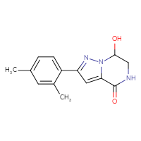 Chemical structure of 2-(2,4-dimethylphenyl)-7-hydroxy-4H,5H,6H,7H-pyrazolo[1,5-a]pyrazin-4-one - CSSB00025683610