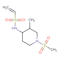 Chemical structure of N-(1-methanesulfonyl-3-methylpiperidin-4-yl)ethene-1-sulfonamide - CSSB21332102896