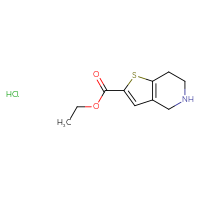 Chemical structure of ethyl 4H,5H,6H,7H-thieno[3,2-c]pyridine-2-carboxylate hydrochloride - CSSB00020640259