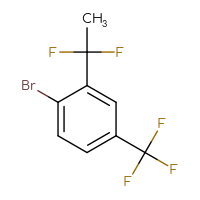 Chemical structure of 1-bromo-2-(1,1-difluoroethyl)-4-(trifluoromethyl)benzene - CSSB07098483139