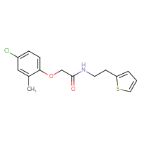 Chemical structure of 2-(4-chloro-2-methylphenoxy)-N-[2-(thiophen-2-yl)ethyl]acetamide - CSSB00026347174