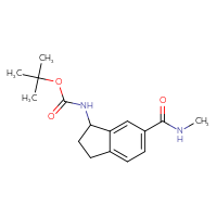 Chemical structure of tert-butyl N-[6-(methylcarbamoyl)-2,3-dihydro-1H-inden-1-yl]carbamate - CSSB03439257915