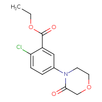 Chemical structure of ethyl 2-chloro-5-(3-oxomorpholin-4-yl)benzoate - CSSB00020651292