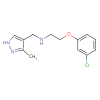 Chemical structure of [2-(3-chlorophenoxy)ethyl][(3-methyl-1H-pyrazol-4-yl)methyl]amine - CSSB02005066882