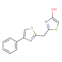 Chemical structure of 2-[(4-phenyl-1,3-thiazol-2-yl)methyl]-1,3-thiazol-4-ol - CSSB00025738531