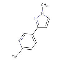 Chemical structure of 2-methyl-5-(1-methyl-1H-pyrazol-3-yl)pyridine - CSSB01732222081