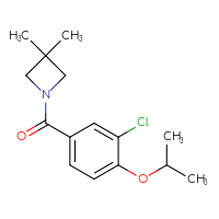 Chemical structure of 1-[3-chloro-4-(propan-2-yloxy)benzoyl]-3,3-dimethylazetidine - CSSB06460309881