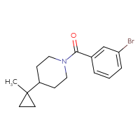 Chemical structure of 1-(3-bromobenzoyl)-4-(1-methylcyclopropyl)piperidine - CSSB15116442175