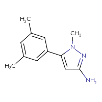 Chemical structure of 5-(3,5-dimethylphenyl)-1-methyl-1H-pyrazol-3-amine - CSSB00121113413