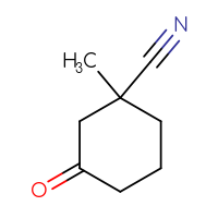 Chemical structure of 1-methyl-3-oxocyclohexane-1-carbonitrile - CSSB00010633249
