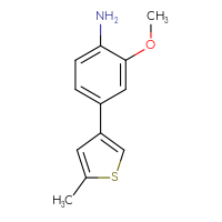 Chemical structure of 2-methoxy-4-(5-methylthiophen-3-yl)aniline - CSSB00024403901