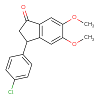 Chemical structure of 3-(4-chlorophenyl)-5,6-dimethoxy-2,3-dihydro-1H-inden-1-one - CSSB00159727506