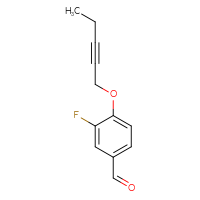 Chemical structure of 3-fluoro-4-(pent-2-yn-1-yloxy)benzaldehyde - CSSB00158875680