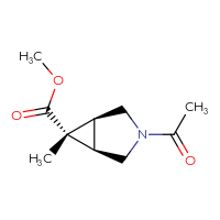 Chemical structure of methyl (1R,5S,6S)-3-acetyl-6-methyl-3-azabicyclo[3.1.0]hexane-6-carboxylate - CSSB15025026399