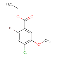 Chemical structure of ethyl 2-bromo-4-chloro-5-methoxybenzoate - CSSB00037491454
