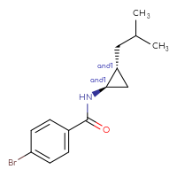Chemical structure of rac-4-bromo-N-[(1R,2R)-2-(2-methylpropyl)cyclopropyl]benzamide - CSSB21432535869