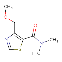 Chemical structure of 4-(methoxymethyl)-N,N-dimethyl-1,3-thiazole-5-carboxamide - CSSB00016348535