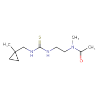 Chemical structure of N-methyl-N-[2-({[(1-methylcyclopropyl)methyl]carbamothioyl}amino)ethyl]acetamide - CSSB21432507028