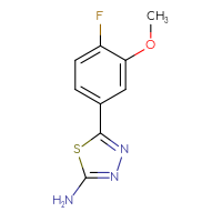 Chemical structure of 5-(4-fluoro-3-methoxyphenyl)-1,3,4-thiadiazol-2-amine - CSSB00012883627