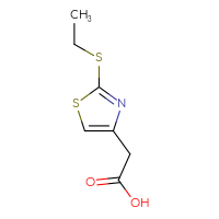 Chemical structure of 2-[2-(ethylsulfanyl)-1,3-thiazol-4-yl]acetic acid - CSSB00000244655