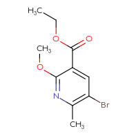 Chemical structure of ethyl 5-bromo-2-methoxy-6-methylpyridine-3-carboxylate - CSSB00036891323