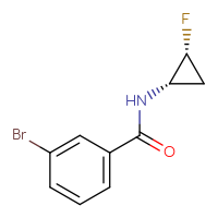 Chemical structure of 3-bromo-N-[(1S,2R)-2-fluorocyclopropyl]benzamide - CSSB02429151040
