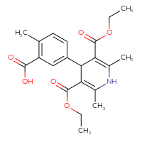 Chemical structure of 5-[3,5-bis(ethoxycarbonyl)-2,6-dimethyl-1,4-dihydropyridin-4-yl]-2-methylbenzoic acid - CSSB20539821595