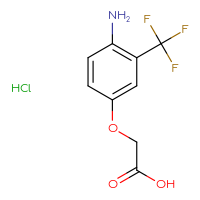 Chemical structure of 2-[4-amino-3-(trifluoromethyl)phenoxy]acetic acid hydrochloride - CSSB20621793603