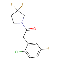 Chemical structure of 2-(2-chloro-5-fluorophenyl)-1-(3,3-difluoropyrrolidin-1-yl)ethan-1-one - CSSB01429107810