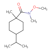Chemical structure of N-methoxy-N,1-dimethyl-4-(propan-2-yl)cyclohexane-1-carboxamide - CSSB21151592866