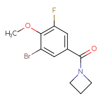 Chemical structure of 1-(3-bromo-5-fluoro-4-methoxybenzoyl)azetidine - CSSB01434399436