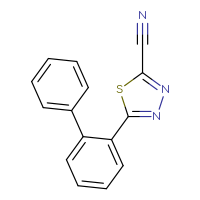 Chemical structure of 5-{[1,1'-biphenyl]-2-yl}-1,3,4-thiadiazole-2-carbonitrile - CSSB21253047713
