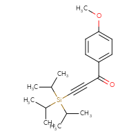 Chemical structure of 1-(4-methoxyphenyl)-3-[tris(propan-2-yl)silyl]prop-2-yn-1-one - CSSB21323097973
