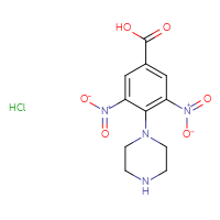 Chemical structure of 3,5-dinitro-4-(piperazin-1-yl)benzoic acid hydrochloride - CSSB00025754411