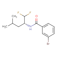 Chemical structure of 3-bromo-N-[(2R)-1,1-difluoro-4-methylpentan-2-yl]benzamide - CSSB02502984944