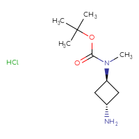 Chemical structure of tert-butyl N-methyl-N-[(1r,3r)-3-aminocyclobutyl]carbamate hydrochloride - CSSB06835378604