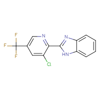 Chemical structure of 2-[3-chloro-5-(trifluoromethyl)pyridin-2-yl]-1H-1,3-benzodiazole - CSSB00020613717