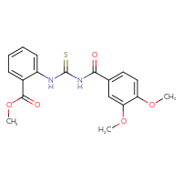 Chemical structure of methyl 2-({[(3,4-dimethoxyphenyl)formamido]methanethioyl}amino)benzoate - CSSB00121604300