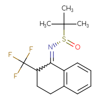 Chemical structure of (S)-2-methyl-N-[2-(trifluoromethyl)-1,2,3,4-tetrahydronaphthalen-1-ylidene]propane-2-sulfinamide - CSSB21414466717