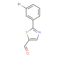 Chemical structure of 2-(3-bromophenyl)-1,3-thiazole-5-carbaldehyde - CSSB00011446778