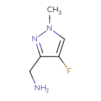 Chemical structure of 1-(4-fluoro-1-methyl-1H-pyrazol-3-yl)methanamine - CSSB00135320351
