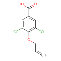Chemical structure of 3,5-dichloro-4-(prop-2-en-1-yloxy)benzoic acid - CSSB00000045307