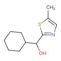 Chemical structure of cyclohexyl(5-methyl-1,3-thiazol-2-yl)methanol - CSSB00015516695