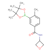 Chemical structure of 4-methyl-N-(oxetan-3-yl)-3-(4,4,5,5-tetramethyl-1,3,2-dioxaborolan-2-yl)benzamide - CSSB00174425532