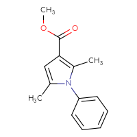Chemical structure of methyl 2,5-dimethyl-1-phenyl-1H-pyrrole-3-carboxylate - CSSB00020599022