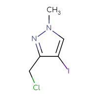 Chemical structure of 3-(chloromethyl)-4-iodo-1-methyl-1H-pyrazole - CSSB00134723121